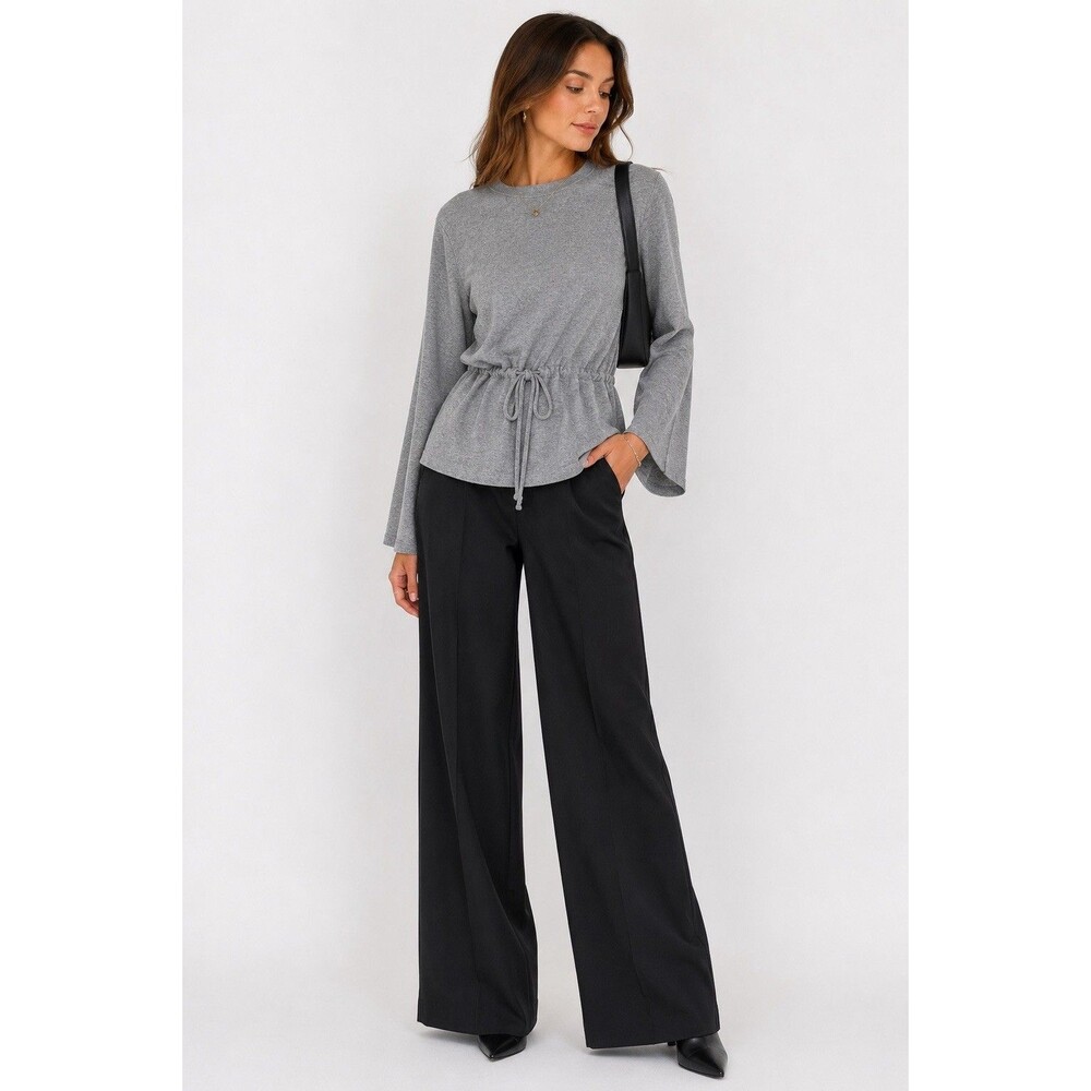 IRO Mahira Adjustable Waist Tunic Cotton Top Gray Minimalist Cozy Luxe Size M